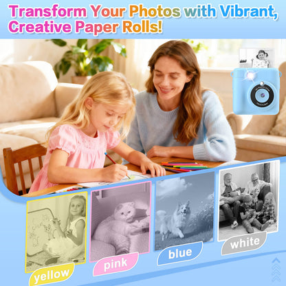 18 Rolls Kids Camera Paper Roll Refill Compatible with Most Instant Print Cameras for Kids BPA Free （2.24"x0.98" ）