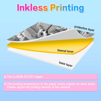 18 Rolls Kids Camera Paper Roll Refill Compatible with Most Instant Print Cameras for Kids BPA Free （2.24"x0.98" ）